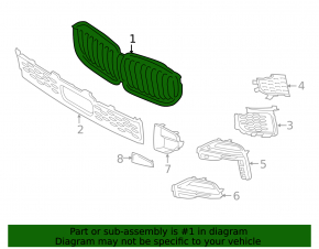 Radiator grill assembly BMW X5 G05 19-23 with radiator deflector louvers 3.0T with motor, X-LINE, chrome