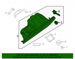 Glove box, glove compartment assembly BMW X3 G01 18-24 black, with backlight