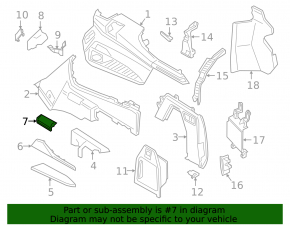 Insert for the lower front part of the rear right arch trim BMW X7 G07 19-22 Anthrazit