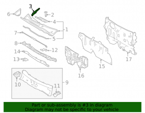 Right windshield wiper seal for Lexus NX 15-21