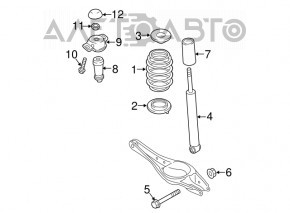 Spring rear left VW Golf 15-21