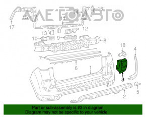 Reflector cover rear right Fiat 500L 14-17