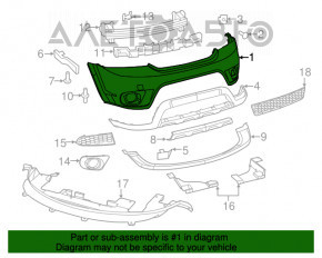Bare front bumper Dodge Journey 11- SXT