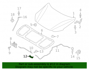 Hyundai Ioniq 17-22 Hood Release Cable Bracket