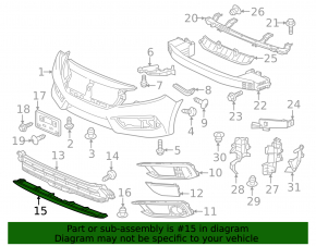 Front bumper lower trim Honda Civic X FC 19-21