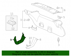 Trunk lid hinge trim left Honda Clarity 18-21 usa, inner part, broken fastening, scratches