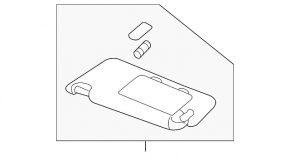 Left visor for Honda Accord 18-22, Wisteria Light Gray, without hook, with backlight