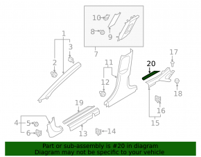 Door sill outer rear left Hyundai Ioniq 20-22 black with chrome insert