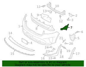 Front bumper air duct left Kia Sorento 19-20 black