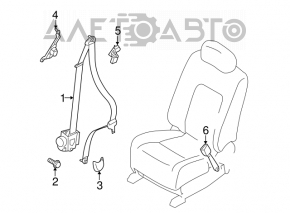 Driver's seat belt Nissan Murano z51 09-12 beige