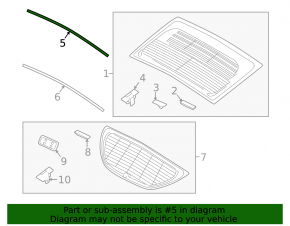 Upper trunk door glass molding upper Hyundai Veloster 12-17