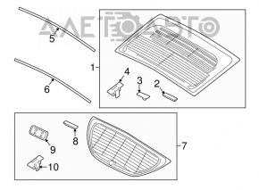 Upper trunk door glass molding upper Hyundai Veloster 12-17