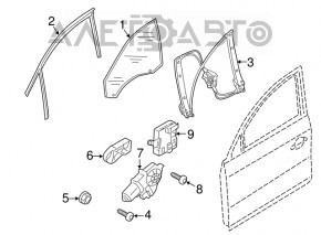 Front left glass seal Audi Q5 8R 09-17 tear
