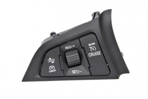 Left-hand steering wheel controls for a 13-16 Buick Encore, black, radar-like.