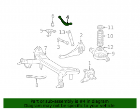 Upper control arm rear left Mazda6 03-08