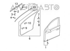 Door bare front right Nissan Murano z51 09-14