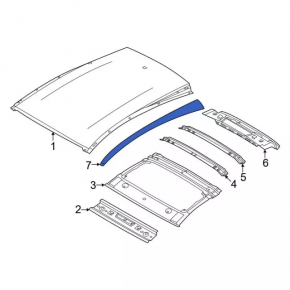 Roof lining left Ford Mustang Mach-E 21-23 detached fastening