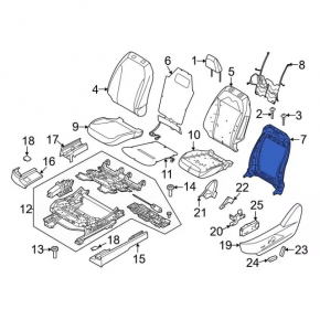Ford Mustang Mach-E 21-26 driver's seat backrest tilt adjustment motor without frame