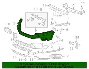 Bare front bumper for Honda Crosstour 2013-2015