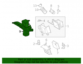 Air intake Toyota Sienna 11-16 3.5 defect along the edge, broken latch
