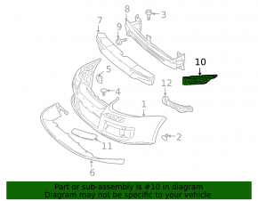Front bumper mount right VW Jetta 05-10