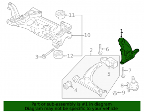 Front right trunnion VW CC 08-17