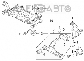 Front right trunnion VW CC 08-17