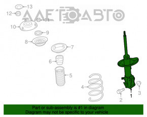 Front left shock absorber assembly for Suzuki Kizashi 10-15