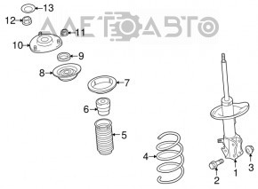 Front left shock absorber assembly for Suzuki Kizashi 10-15