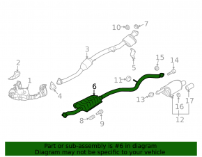 Subaru Legacy 15-19 mid-section exhaust manifold