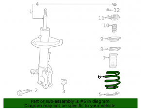 Front left spring Toyota Highlander 20- under R18