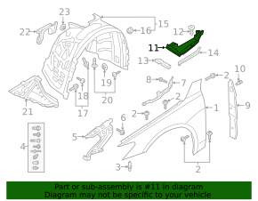 Seal wing hood-wing rear left Audi A6 C8 19-