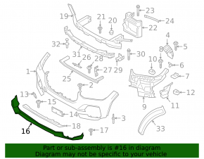 Front bumper lip BMW X5 G05 19-23 structure, scratches