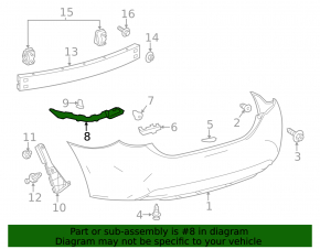 Left rear bumper mount for Toyota Corolla 14-19