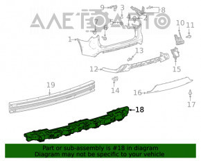 Rear Bumper Absorber Toyota Highlander 20-