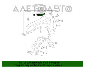 Windscreen wiper seal right Lexus RX300 RX330 RX350 RX400H 04-09