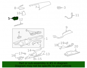 Air duct deflector front left Toyota Avalon 13-18