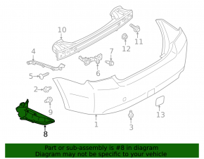 Rear bumper guard left Subaru Impreza 4d 17-23 GK