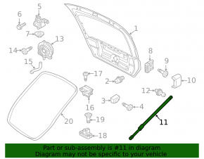 Shock absorber trunk door left VW Beetle 12-19