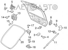 Shock absorber trunk door left VW Beetle 12-19