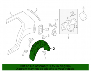 Rear right mudguard VW Golf 15-
