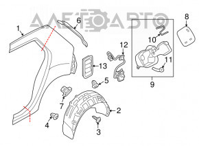 Rear right mudguard VW Golf 15-
