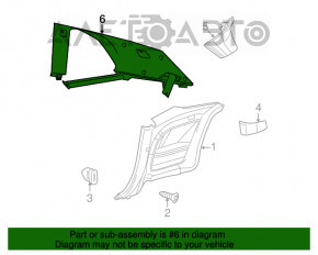 Left rear pillar trim for a 15-23 Dodge Challenger, black, scratches