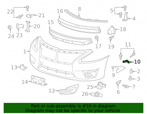 Right front bumper mount, Nissan Altima 13-15, black