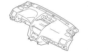 Torpedo front panel without AIRBAG Subaru Forester 16-18 SJ black