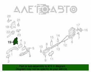Upper front left door hinge for Suzuki Kizashi 10-15