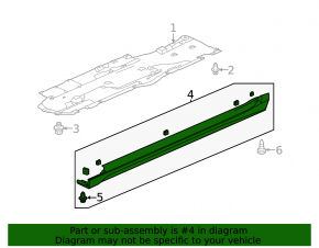 Right door sill plate for Acura TLX 20-25 White