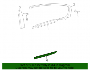 Lower rear right door trim for Lexus GS300 GS350 GS430 06-11