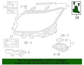 Upper outer right headlight mount for Lexus GX460 14-23 rest