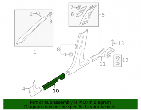 Door sill trim front right Hyundai Kona 18-23 black